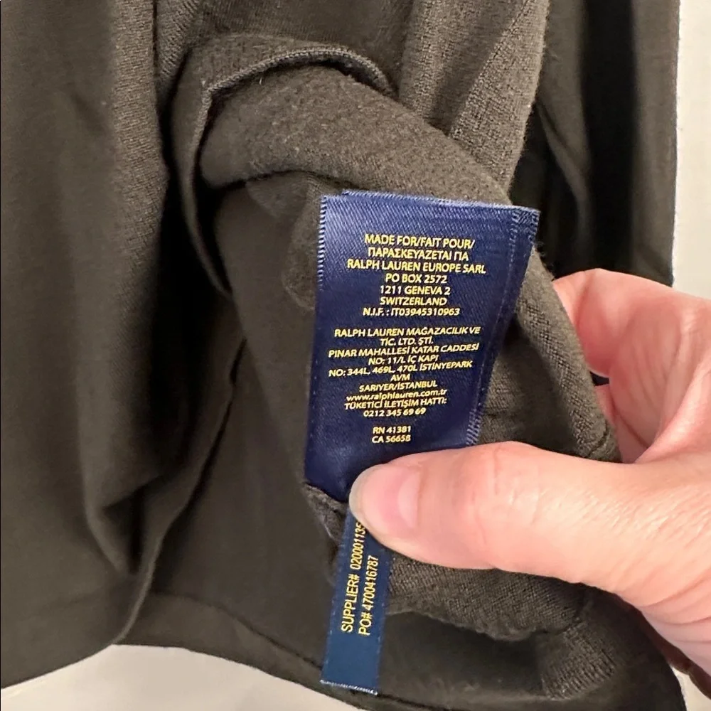 Ralph Lauren Wool Blend Long sleeve Polo charcoal Size X-large
